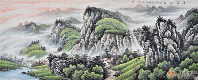 国画山水画作品欣赏易天也精品画作装饰好风景