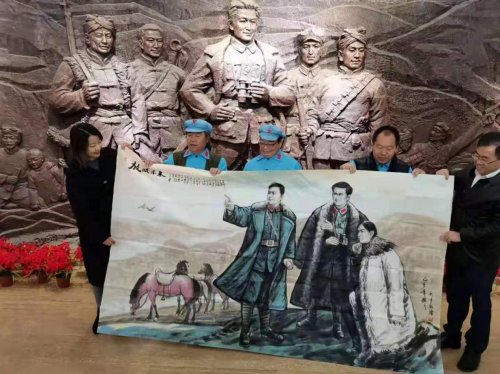 第二届百名艺术家重走长征路在延安吴起镇红军会师胜利广场会师