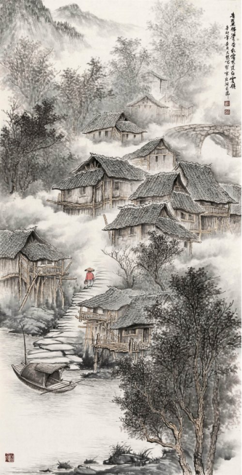 吴大恺精品水墨山水画欣赏带你远离尘俗避喧嚣