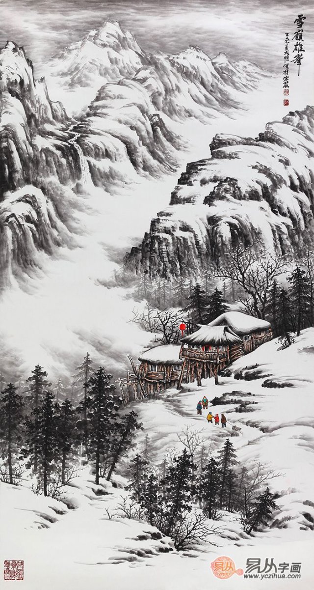 清新独特传统国画实力派画家吴大恺雪景山水