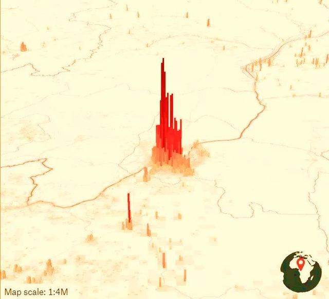 这几张人口地势图很好地展现了世界以及中国的