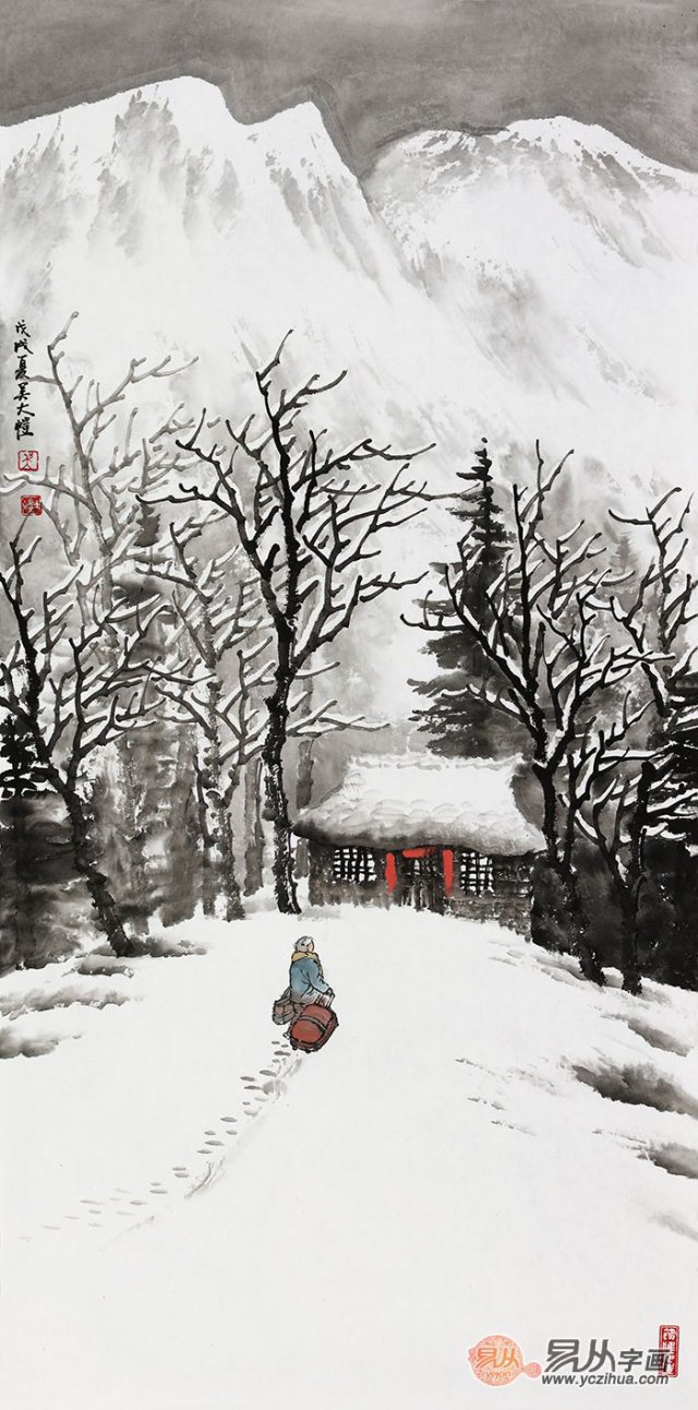 作品《归》 作品来源:易从网吴大恺老师的小品雪景图有这样别样的意境
