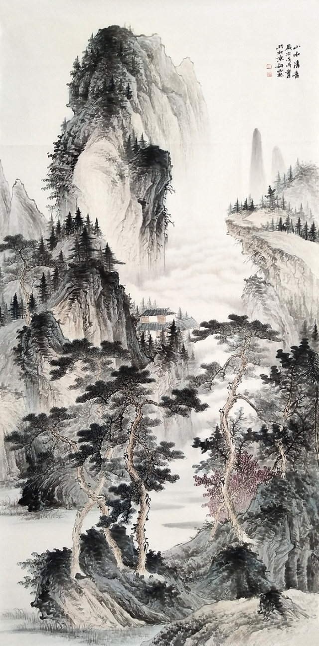 玄关山水挂什么山水国画淡雅独特景色多