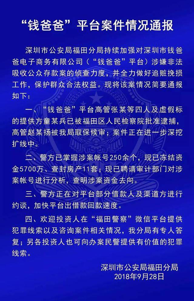 钱爸爸、小零钱、钱贷网、金银猫等7家P2P案件最新进展